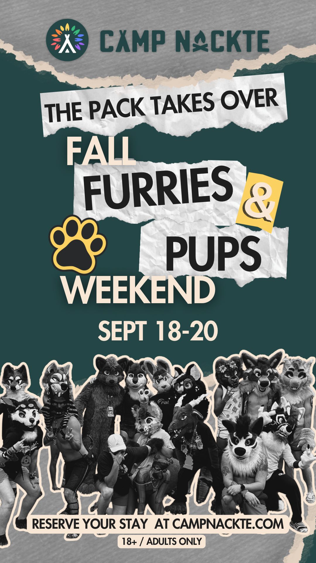 Fall Furries & Pups Weekend flier
